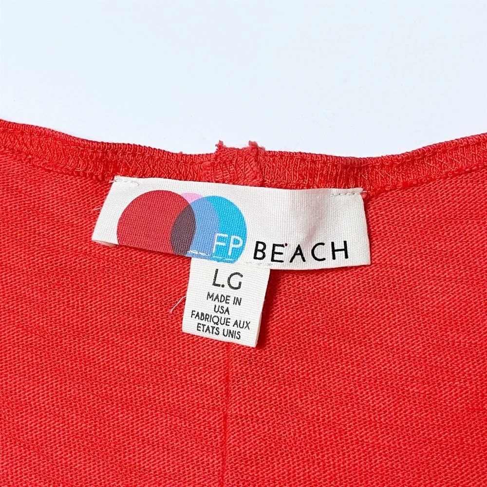 Free People Beach Feelin It Mini Dress Large burnt orange 100% cotton‎ boho wrap - Picture 8 of 14